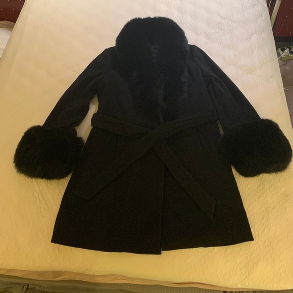 Jennifer T Knit Couture Cashmere Fox Fur Coat - Picture 6 of 7